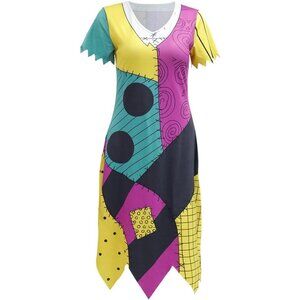 Women's Green Christmas Nightmare Sally Halloween Costumes Cosplay Dress